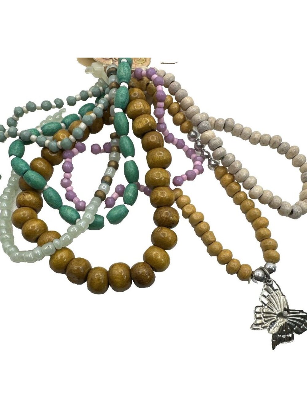 Y2k Boho Mudd Beaded Bracelet Set of 7 - Picture 3 of 4